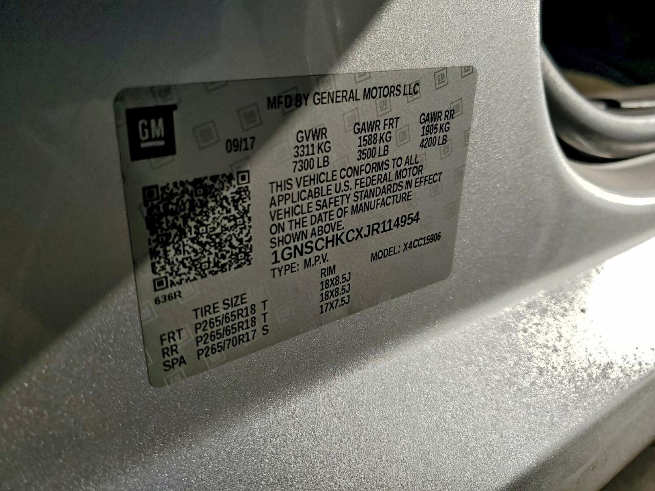 2018 CHEVROLET SUBURBAN C1500 LT photo 14
