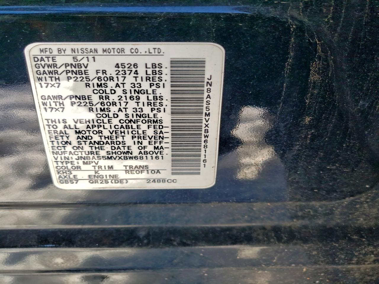 2011 NISSAN ROGUE S photo 14