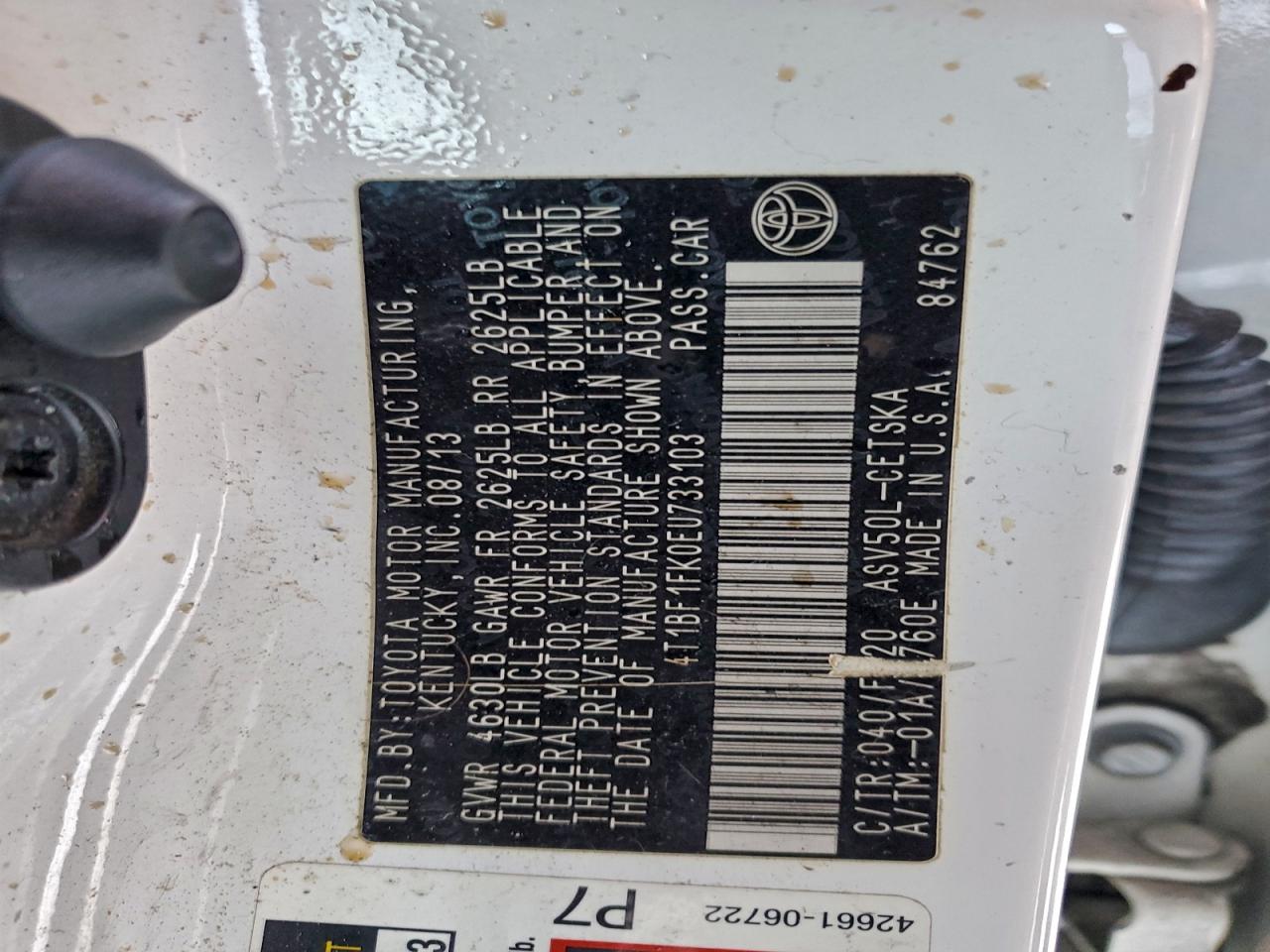 2014 TOYOTA CAMRY L photo 12