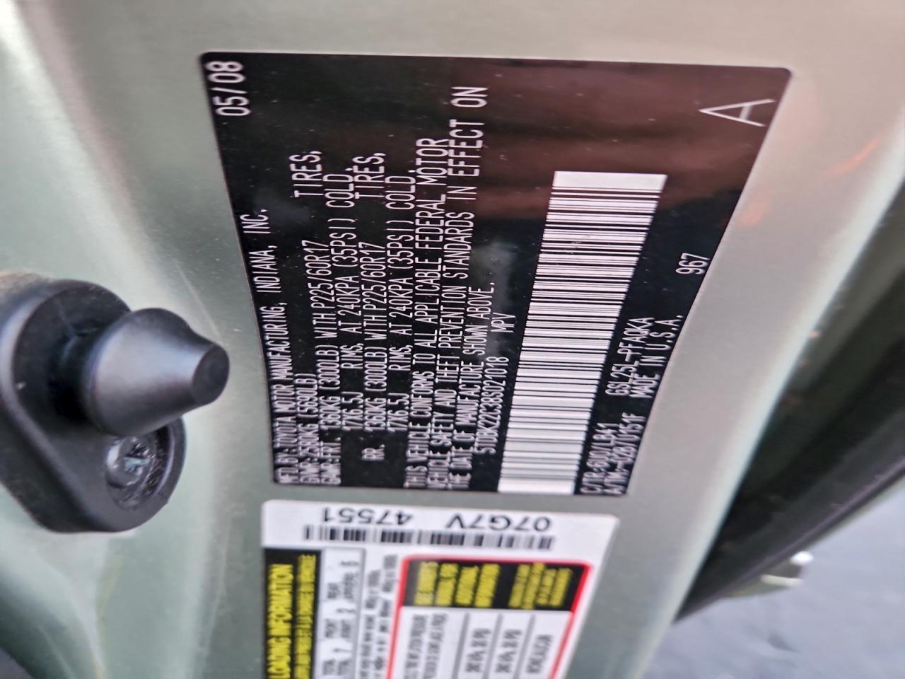 2008 TOYOTA SIENNA XLE photo 13
