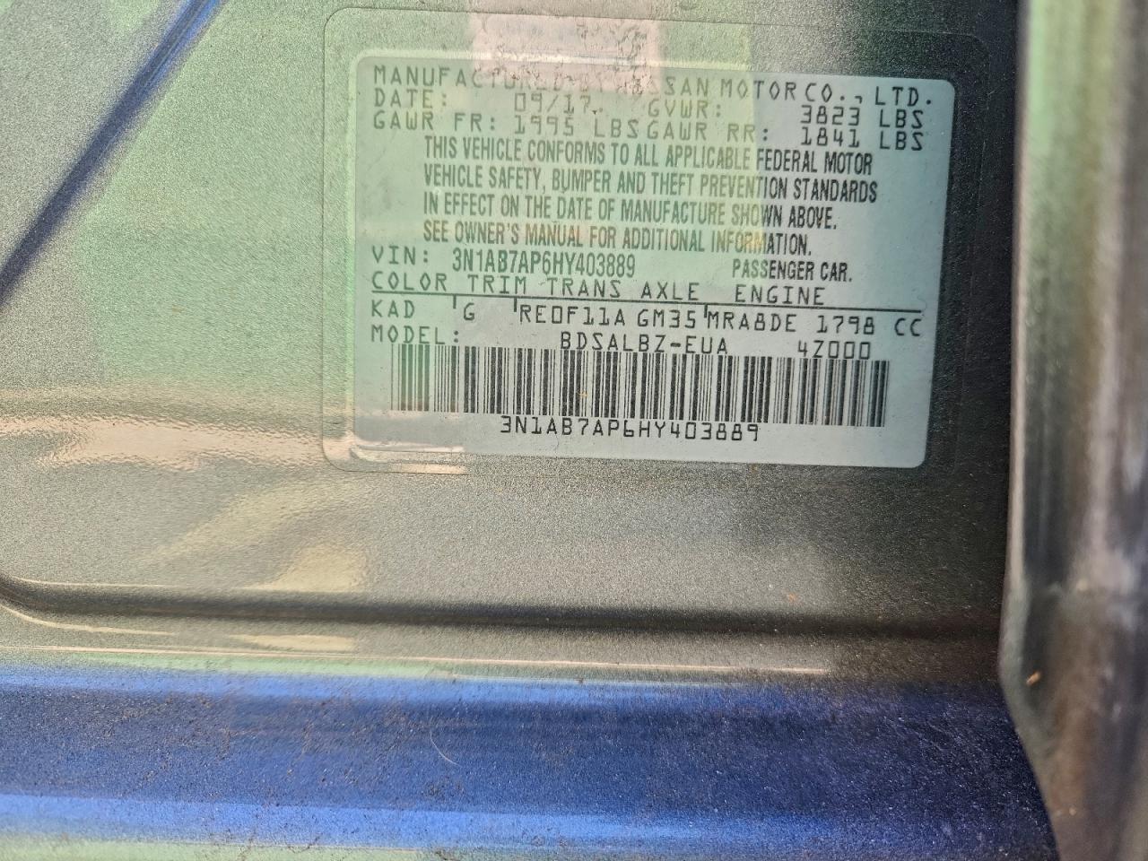 2017 NISSAN SENTRA S photo 12