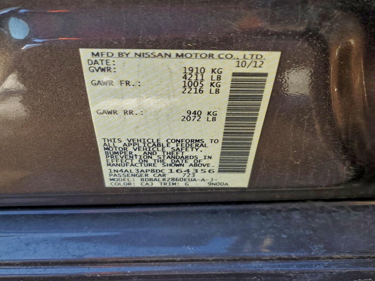 2013 NISSAN ALTIMA 2.5 photo 12
