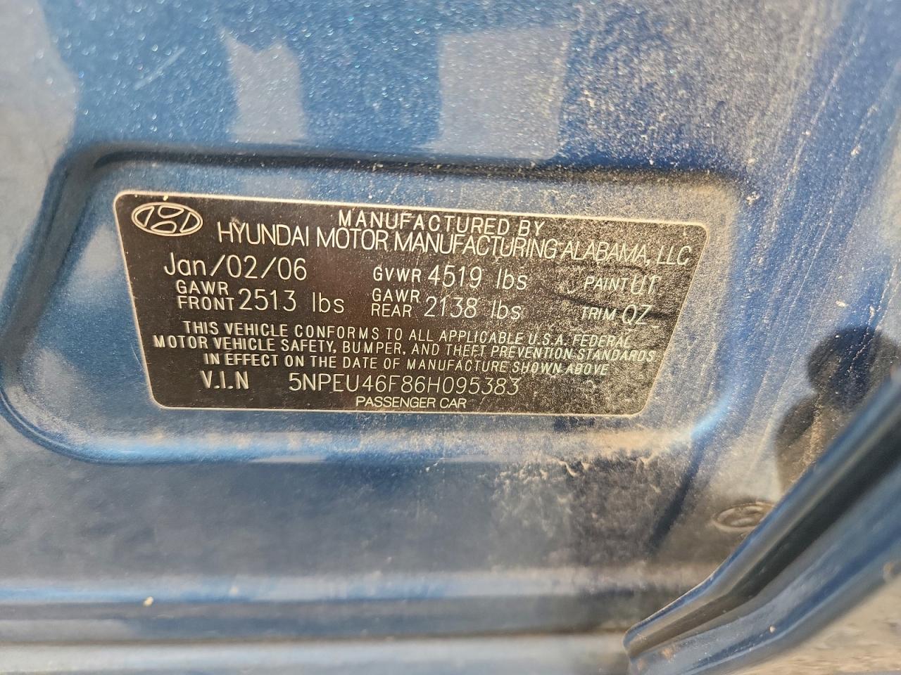 2006 HYUNDAI SONATA GLS photo 12