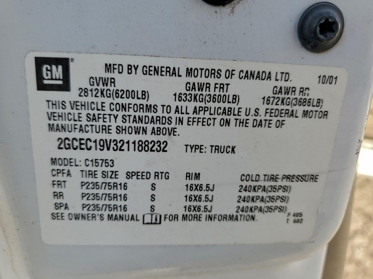 2002 CHEVROLET SILVERADO C1500 photo 12