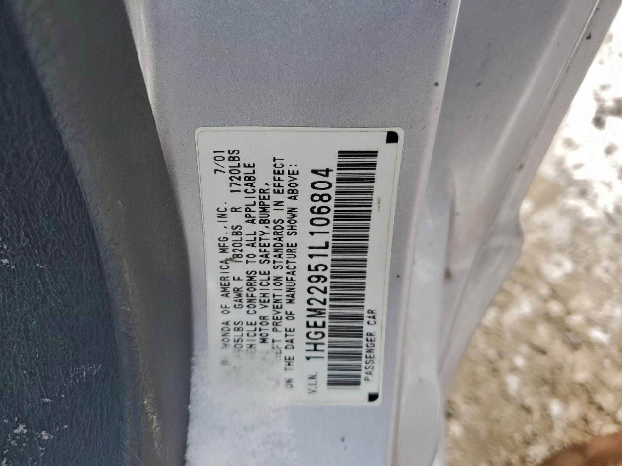2001 HONDA CIVIC SI photo 12