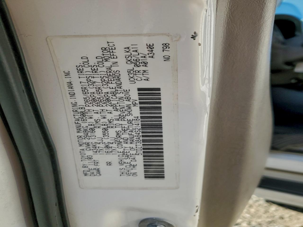 2004 TOYOTA SEQUOIA LIMITED photo 13