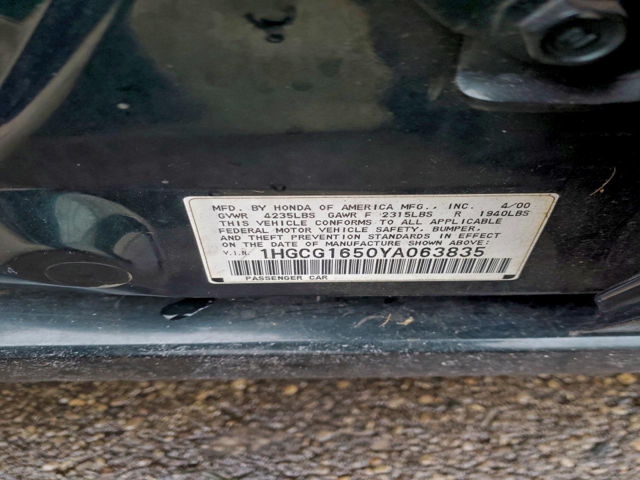 2000 HONDA ACCORD EX photo 12