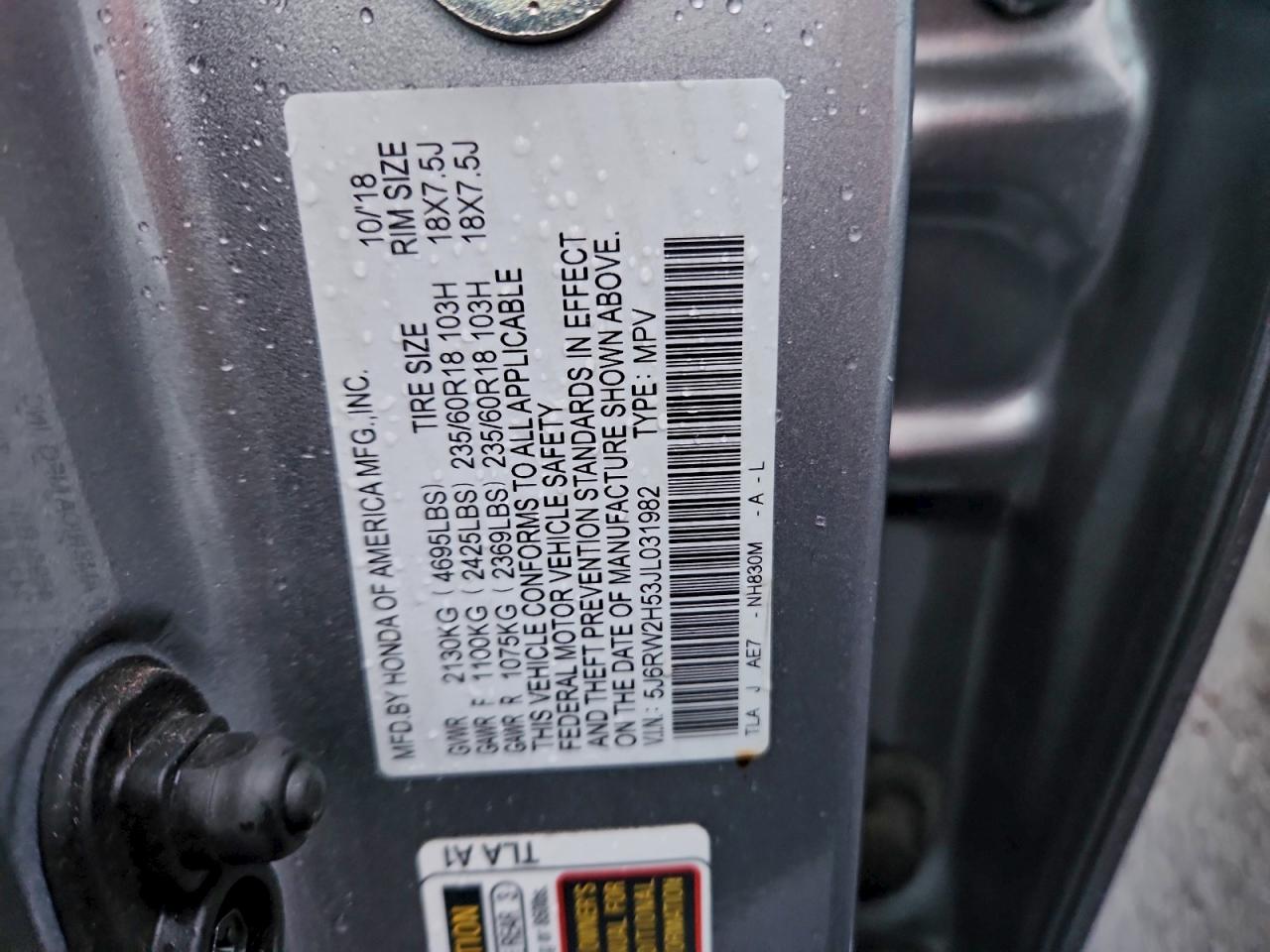 2018 HONDA CR-V EX photo 13