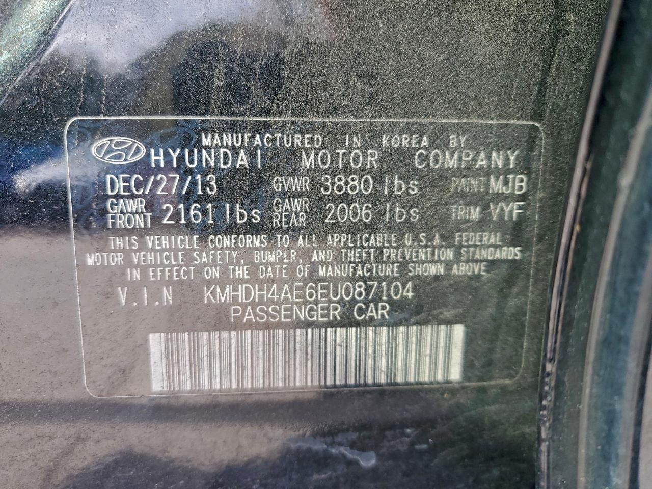 2014 HYUNDAI ELANTRA SE photo 12