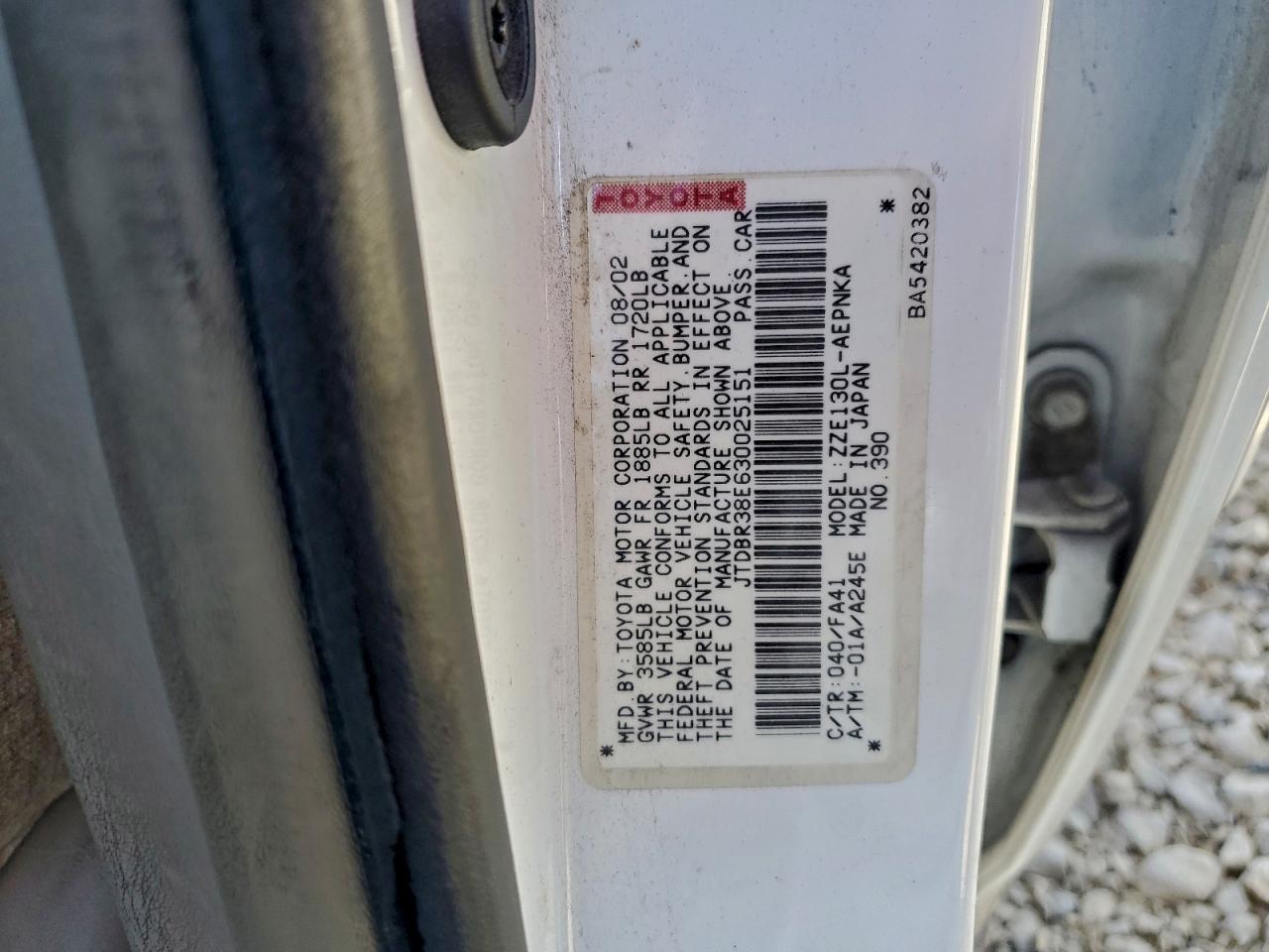 2003 TOYOTA COROLLA CE photo 13