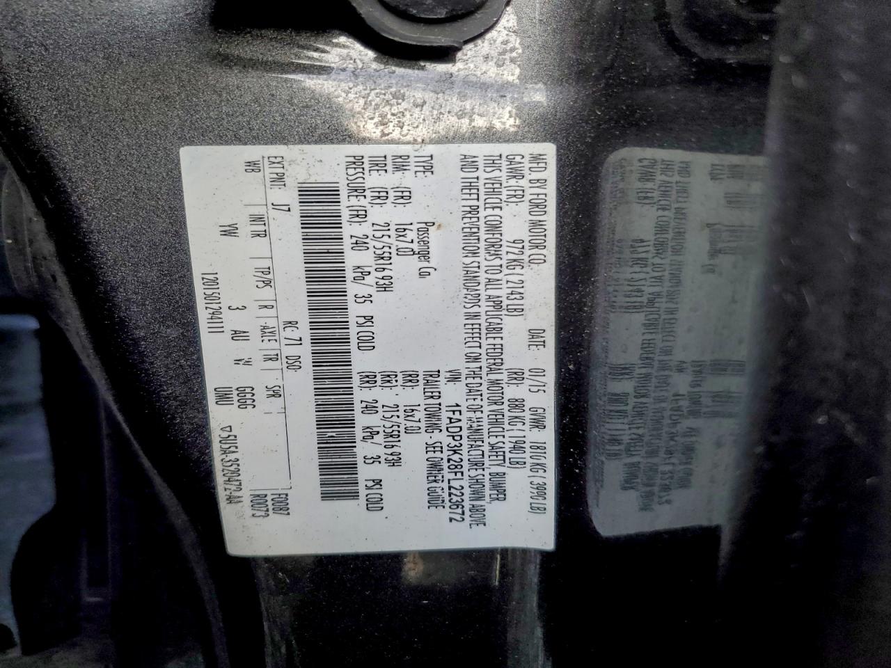 2015 FORD FOCUS SE photo 13