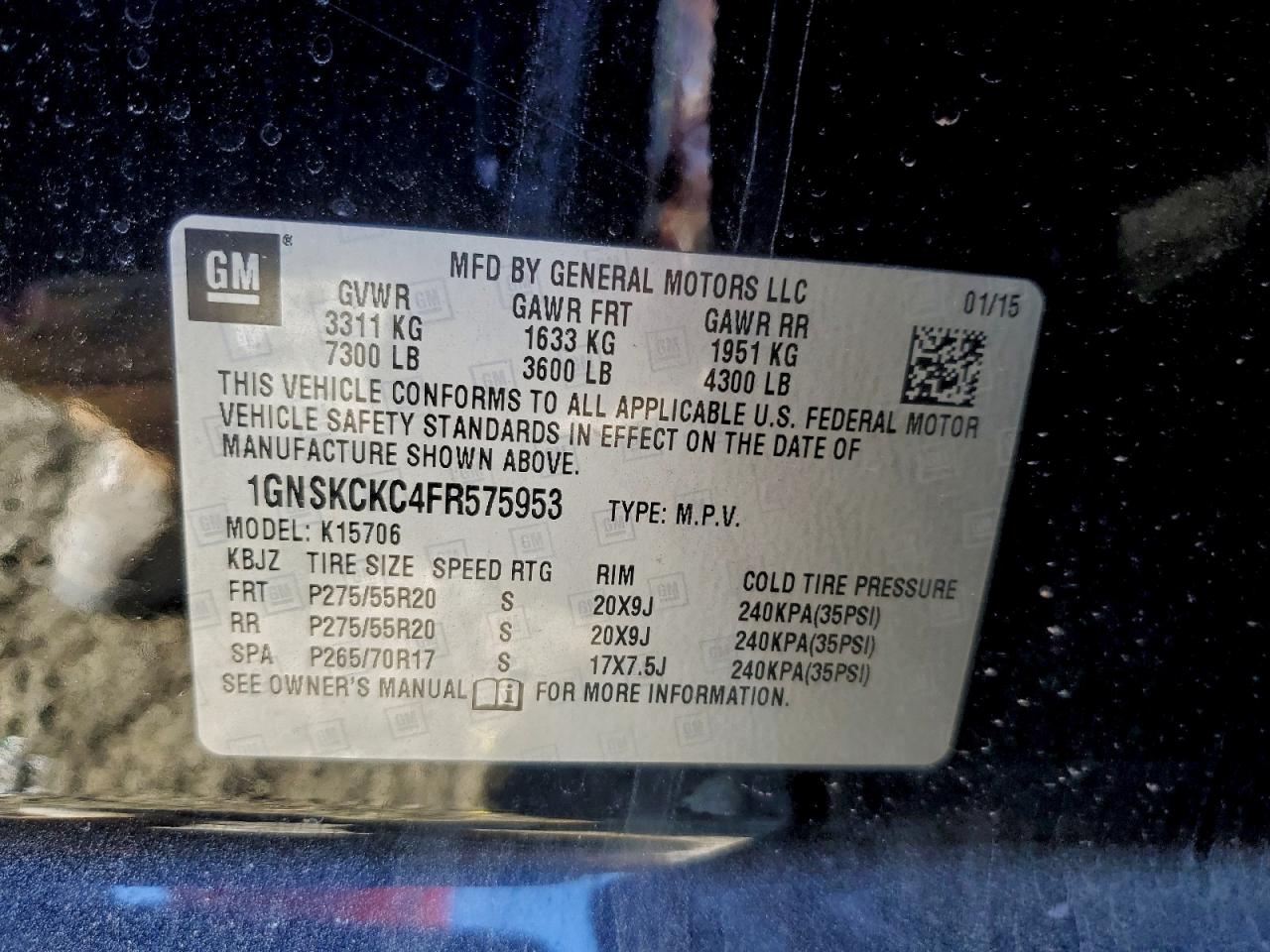 2015 CHEVROLET TAHOE K1500 LTZ photo 13