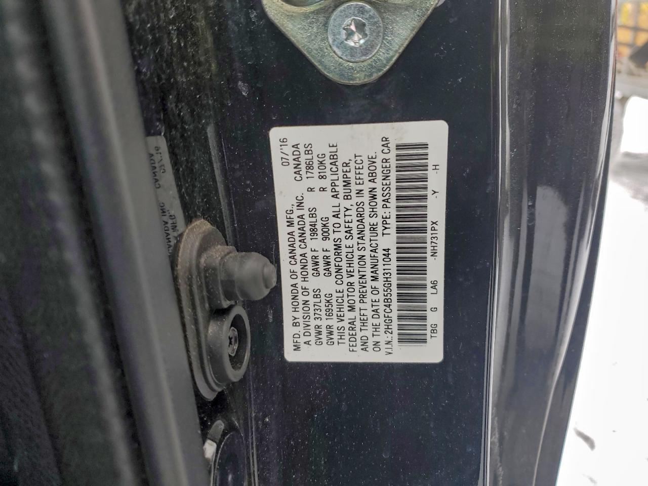 2016 HONDA CIVIC LX photo 12