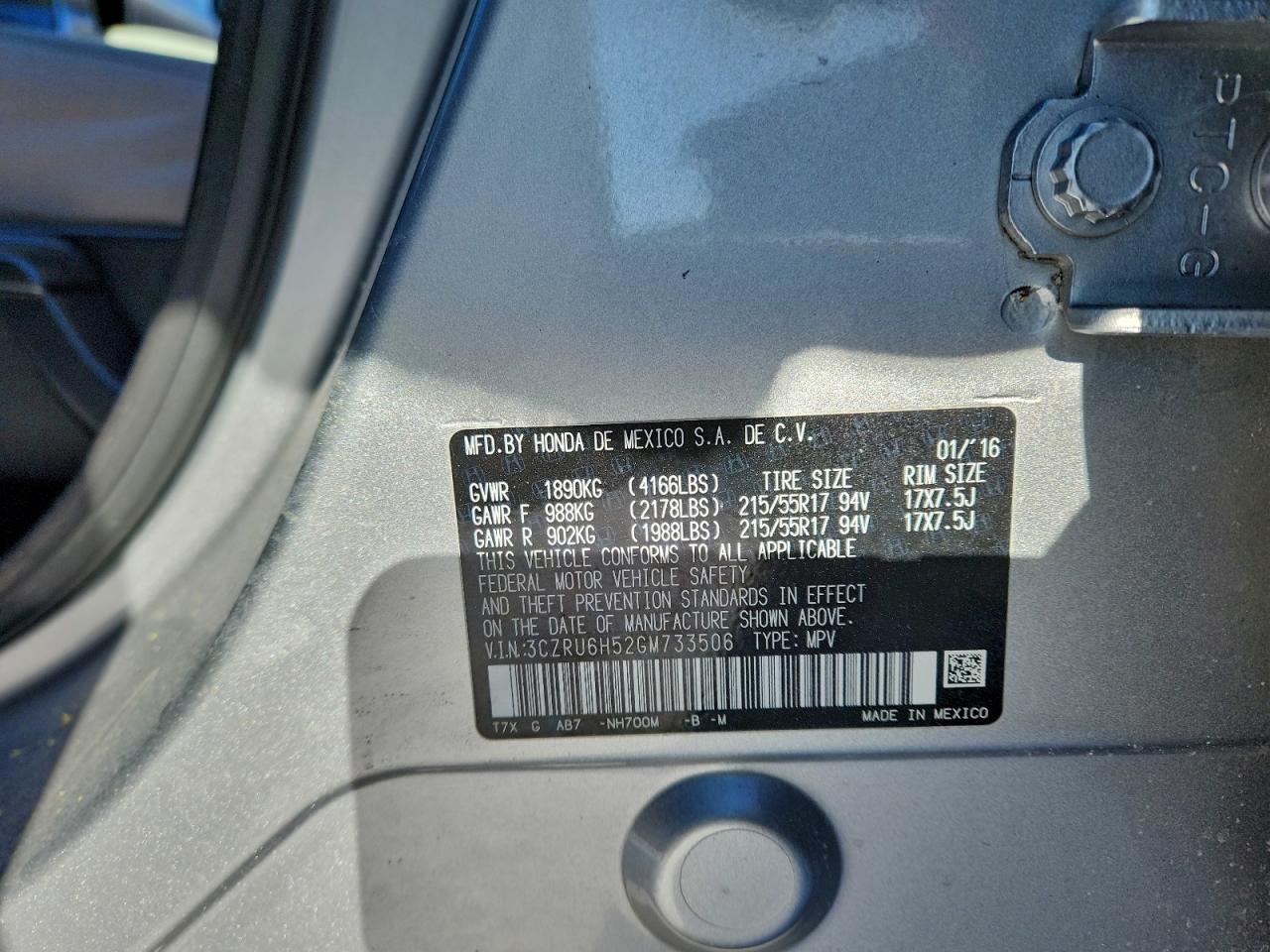 2016 HONDA HR-V EX photo 14