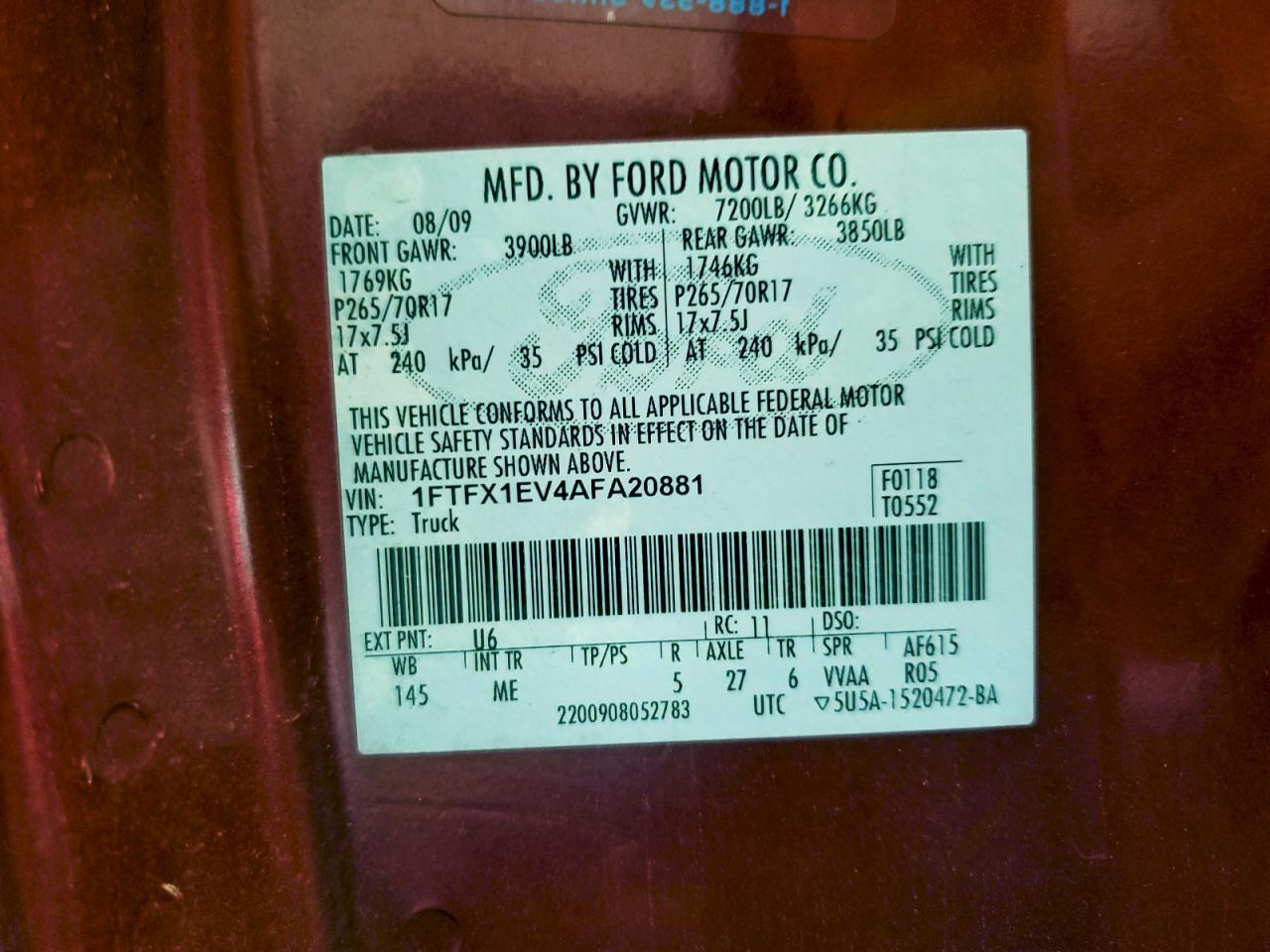 2010 FORD F150 SUPER CAB photo 23