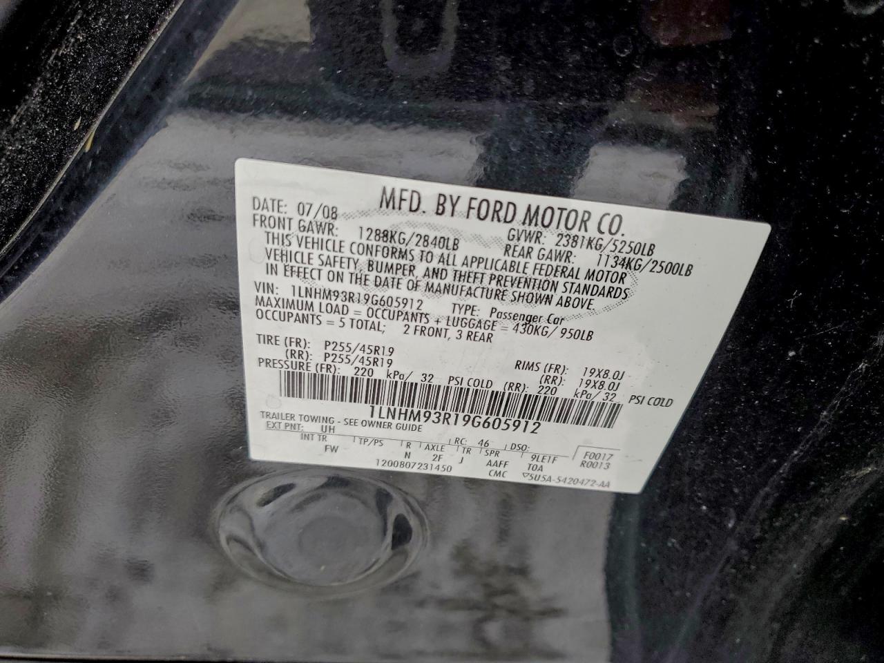 2009 LINCOLN MKS photo 12