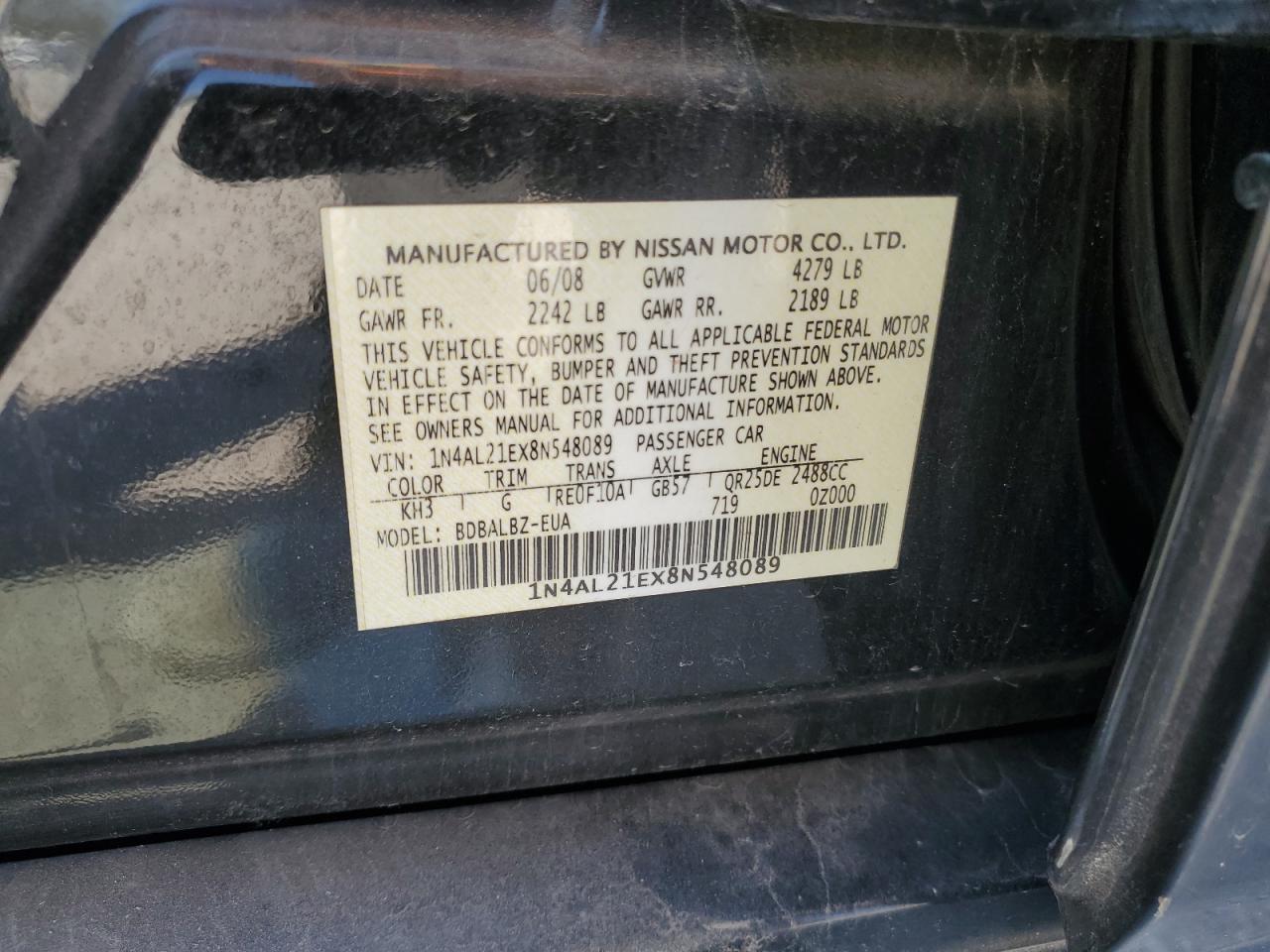 2008 NISSAN ALTIMA photo 12