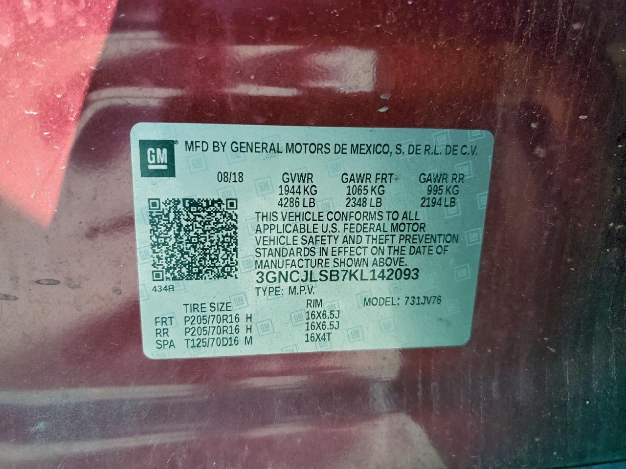 2019 CHEVROLET TRAX 1LT photo 13