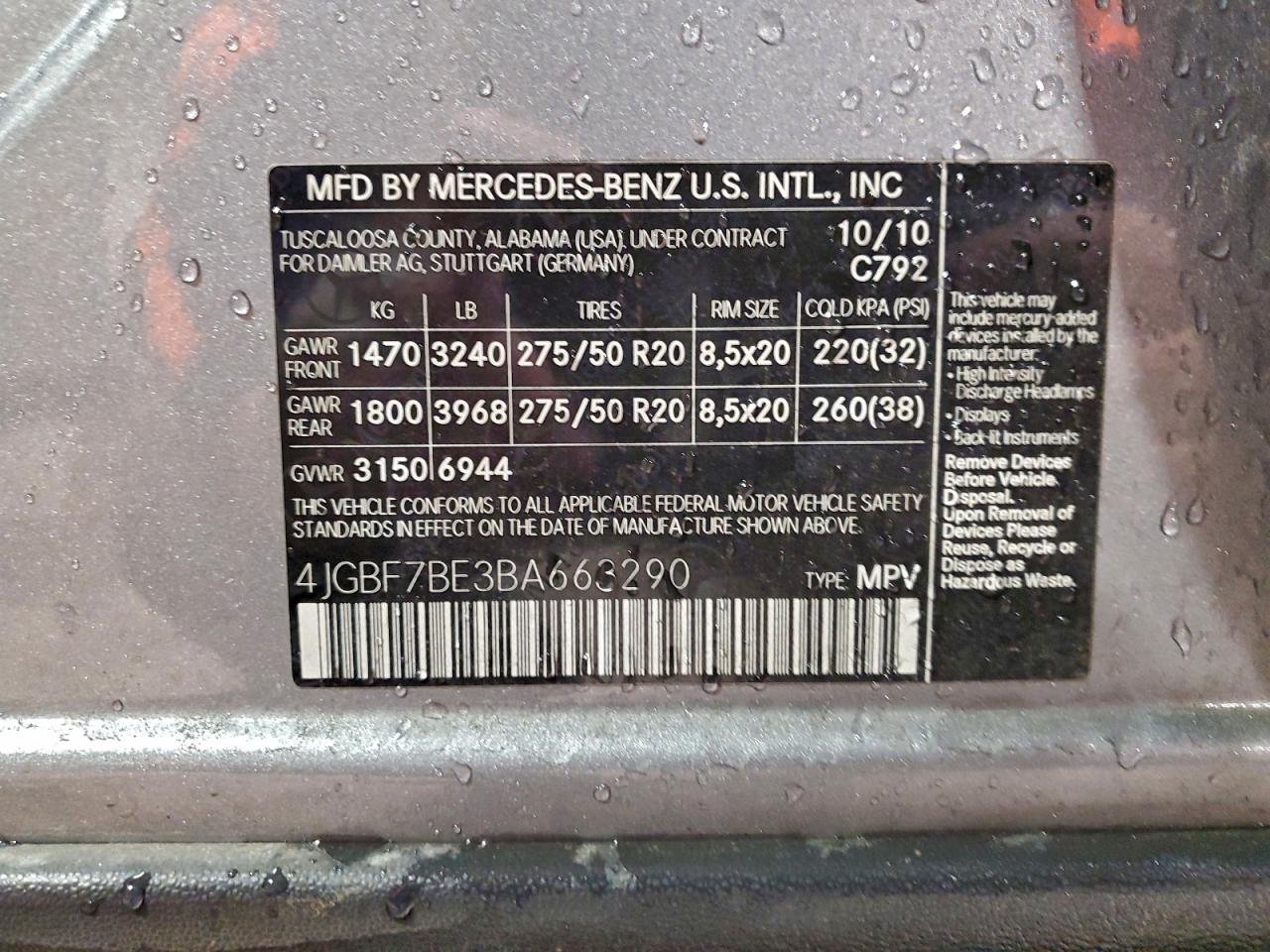 2011 MERCEDES-BENZ GL 450 4MATIC photo 14