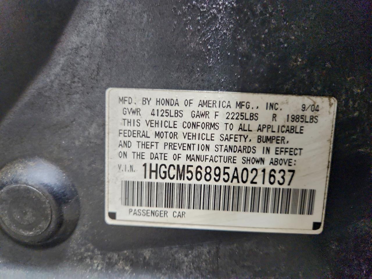 2005 HONDA ACCORD EX photo 12