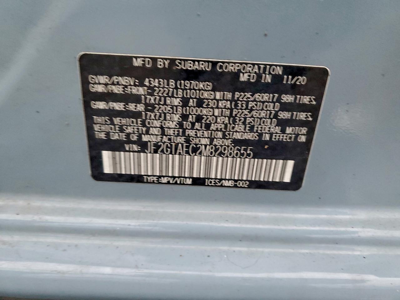 2021 SUBARU CROSSTREK PREMIUM photo 13