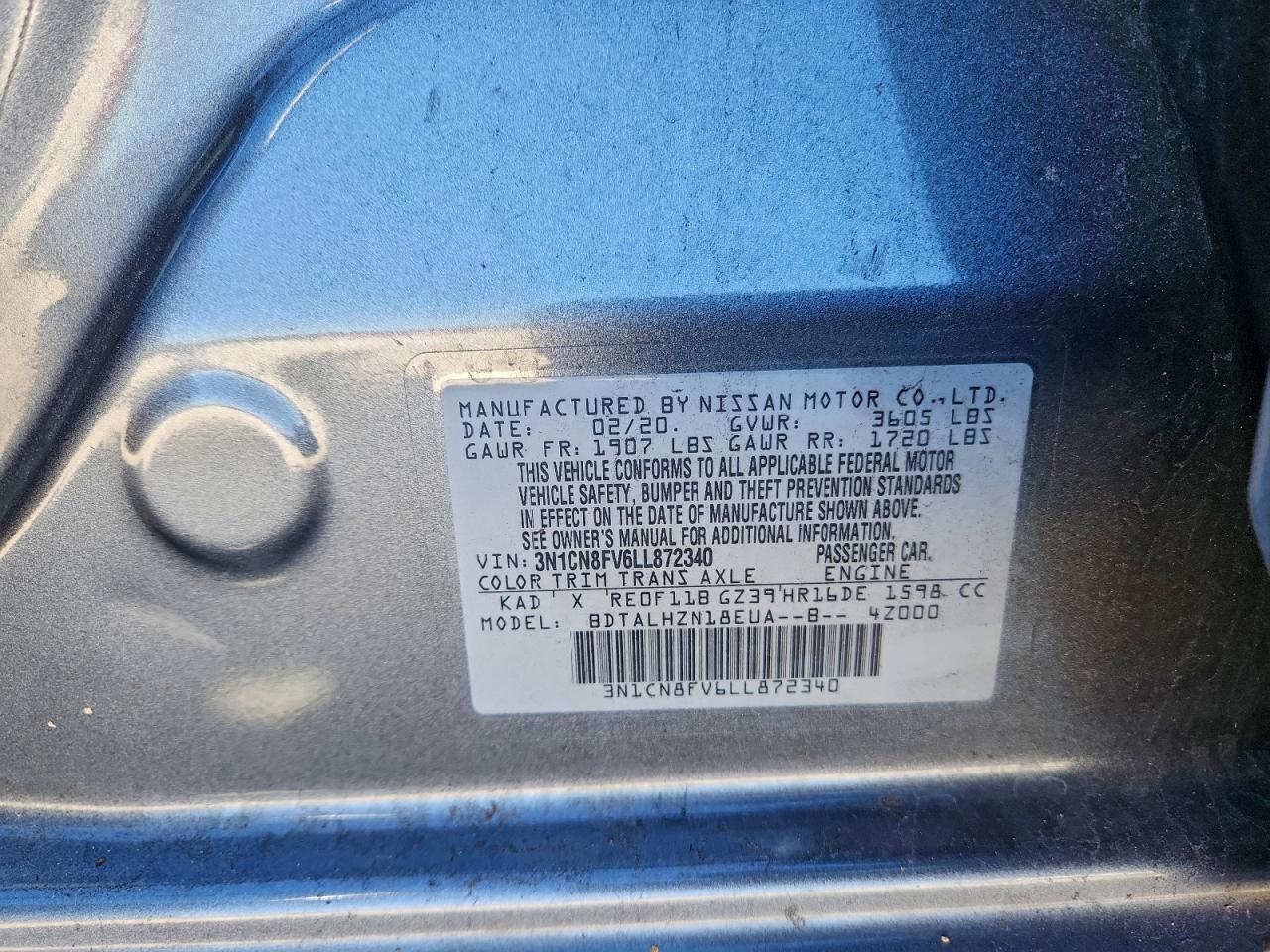 2020 NISSAN VERSA SR photo 12