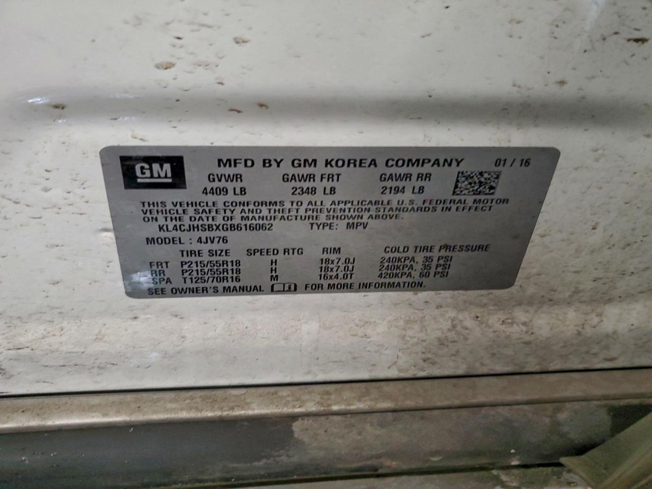 2016 BUICK ENCORE PREMIUM photo 13