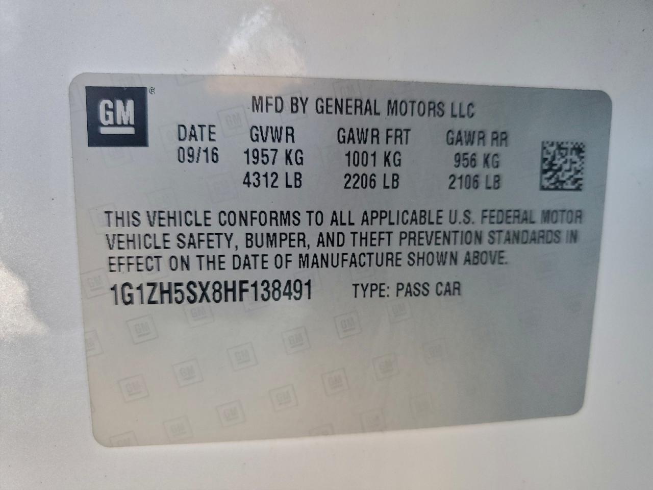2017 CHEVROLET MALIBU PREMIER photo 12