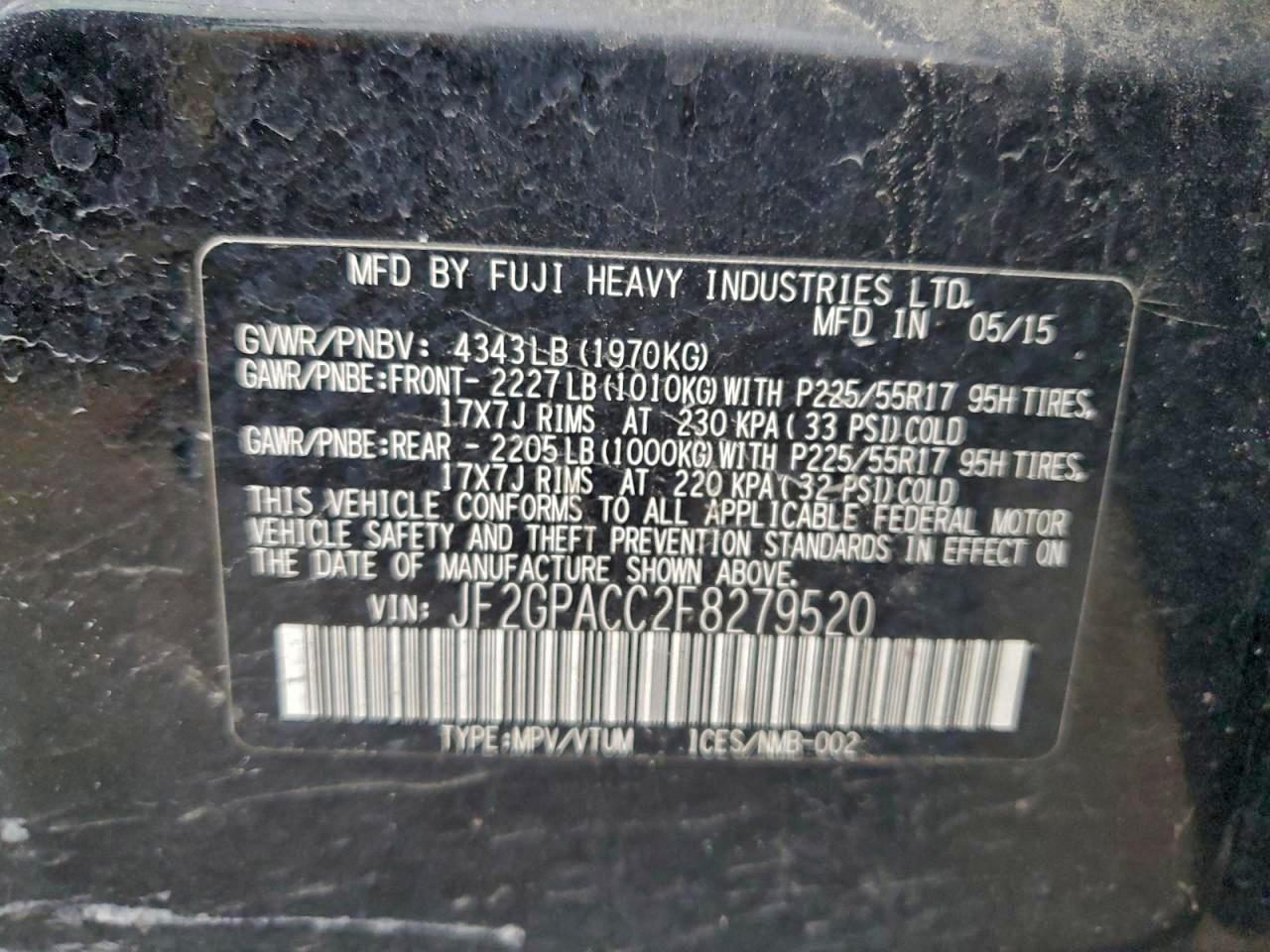 2015 SUBARU XV CROSSTREK 2.0 PREMIUM photo 13