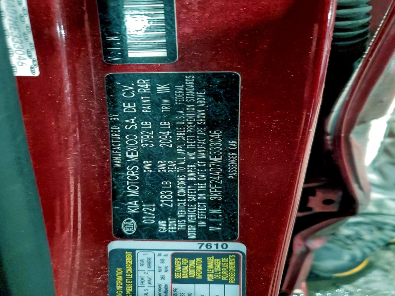 2021 KIA FORTE FE photo 34