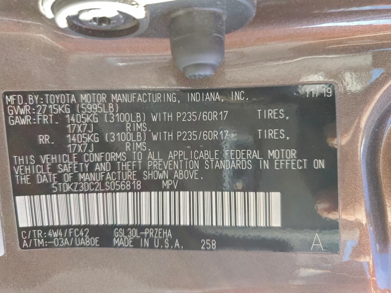 2020 TOYOTA SIENNA LE photo 13
