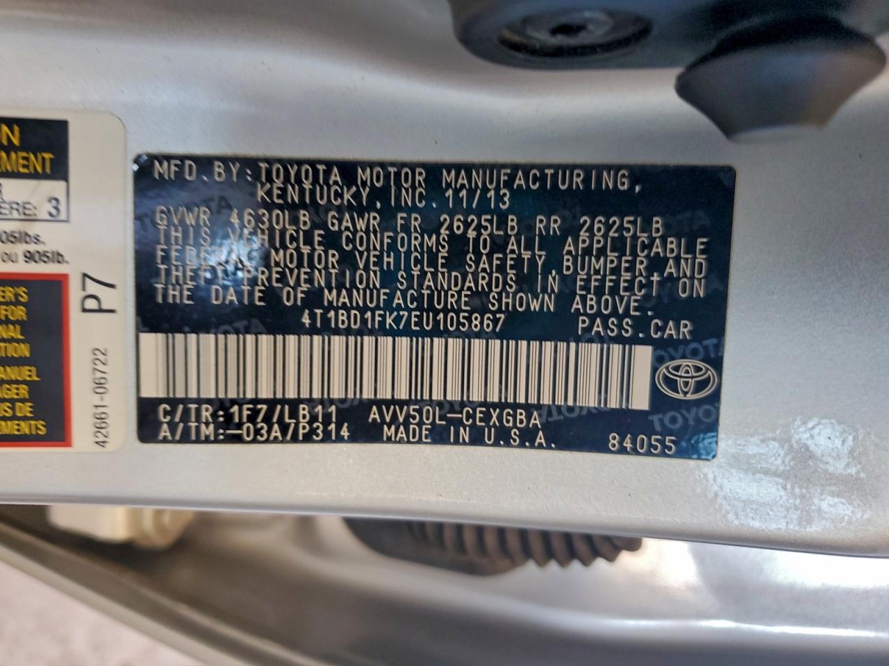 2014 TOYOTA CAMRY HYBRID photo 12