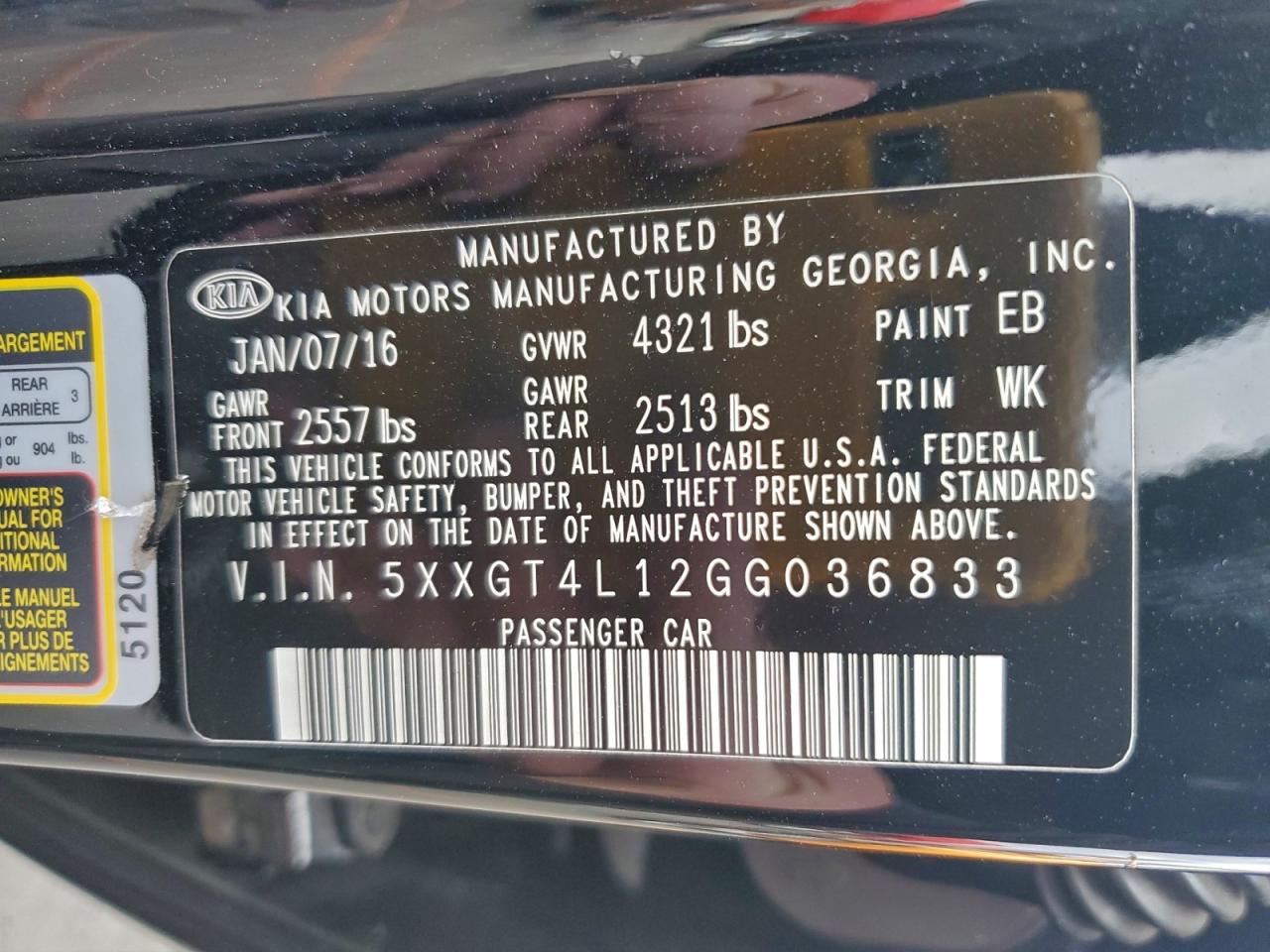 2016 KIA OPTIMA LX photo 13