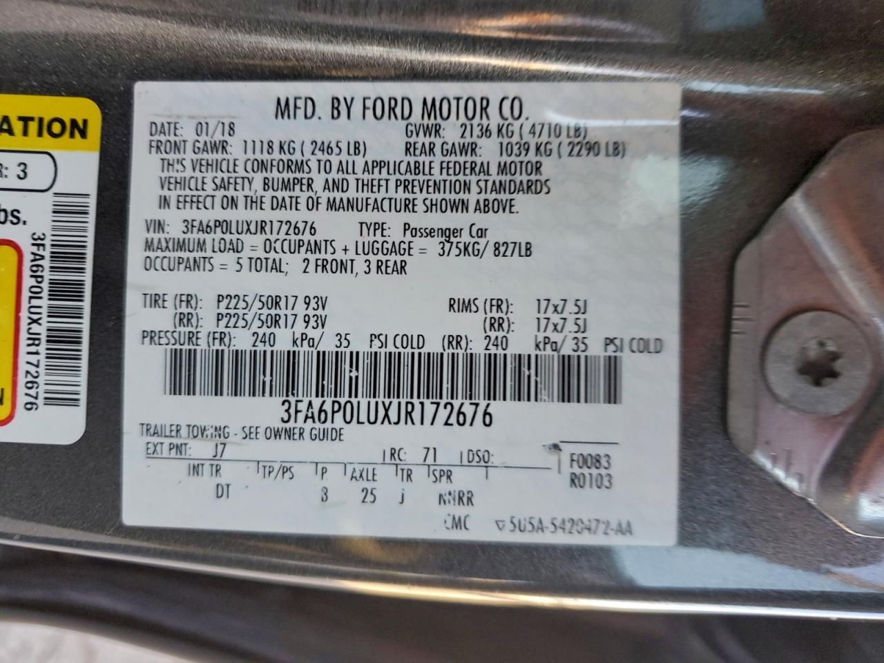2018 FORD FUSION SE HYBRID photo 13