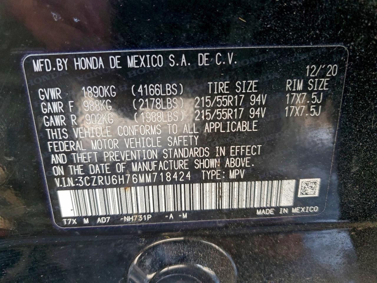 2021 HONDA HR-V EXL photo 13