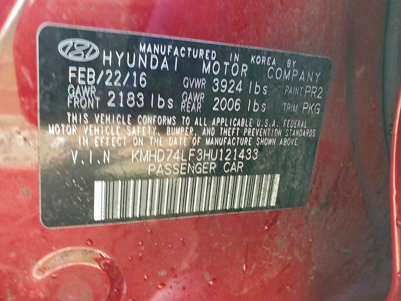 2017 HYUNDAI ELANTRA SE photo 12