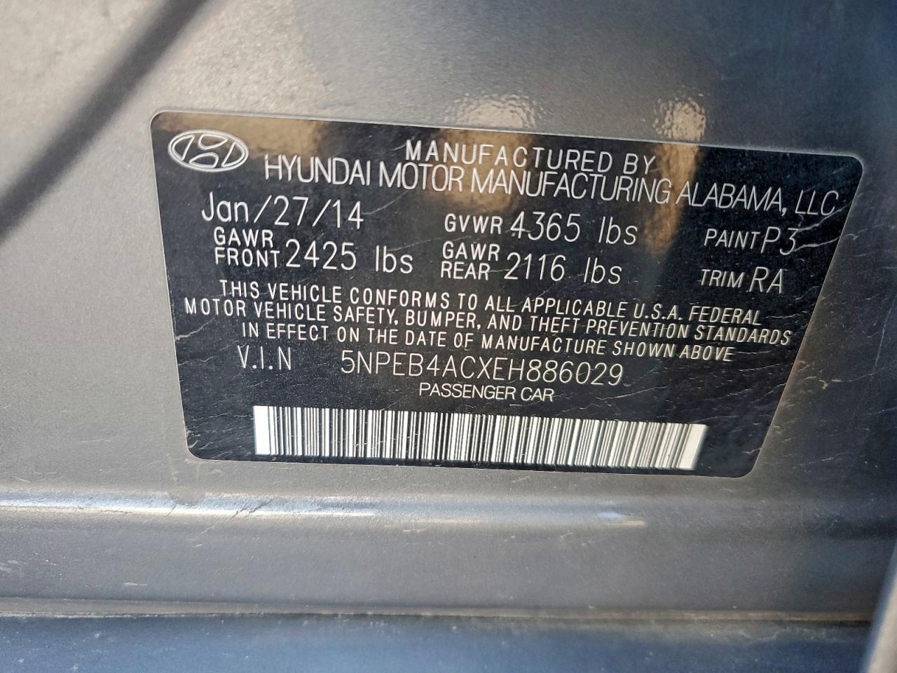 2014 HYUNDAI SONATA GLS photo 12