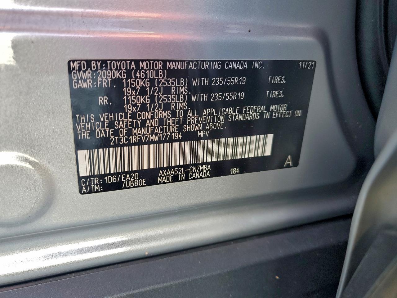 2021 TOYOTA RAV4 XLE PREMIUM photo 13