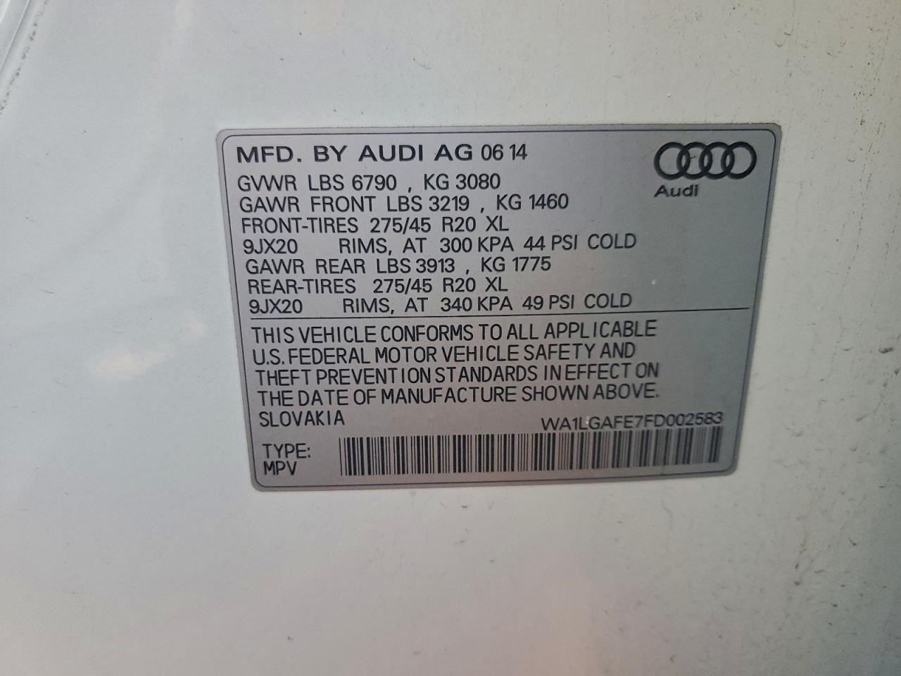 2015 AUDI Q7 PREMIUM PLUS photo 13