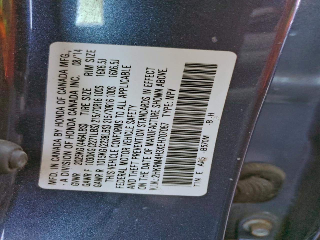 2014 HONDA CR-V LX photo 13