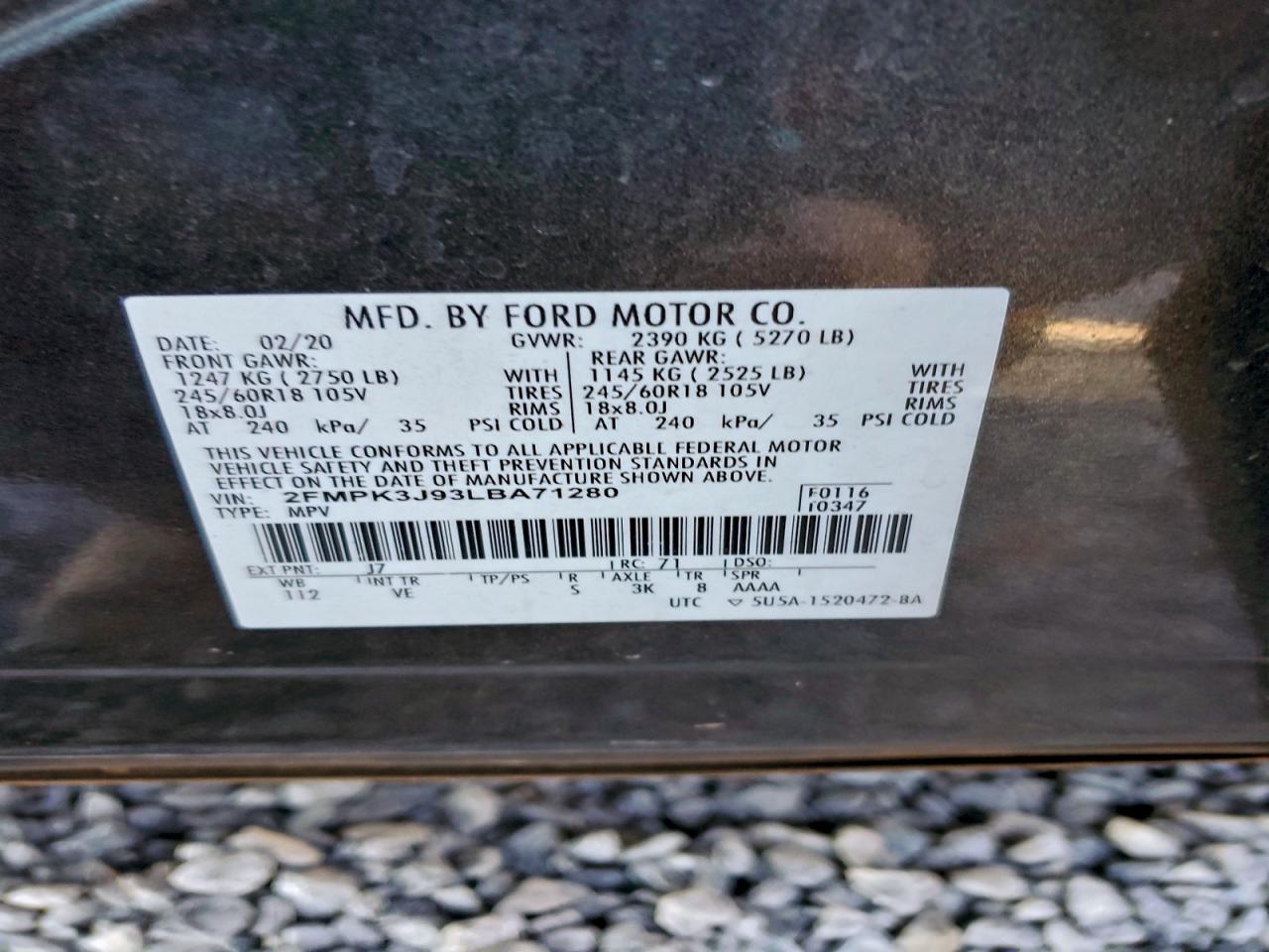 2020 FORD EDGE SEL photo 12