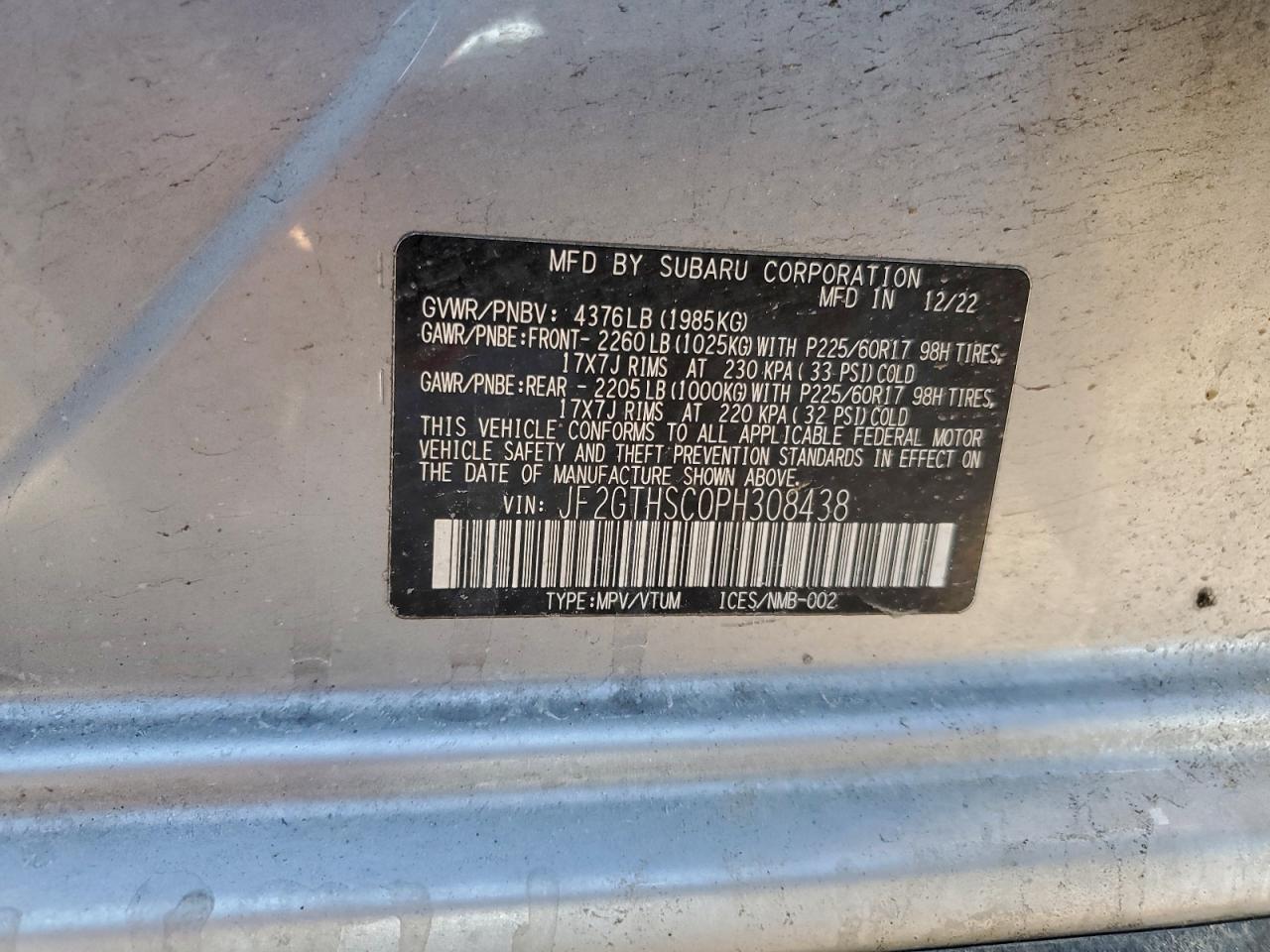 2023 SUBARU CROSSTREK SPORT photo 14