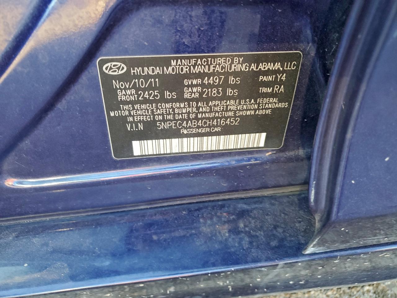 2012 HYUNDAI SONATA SE photo 37