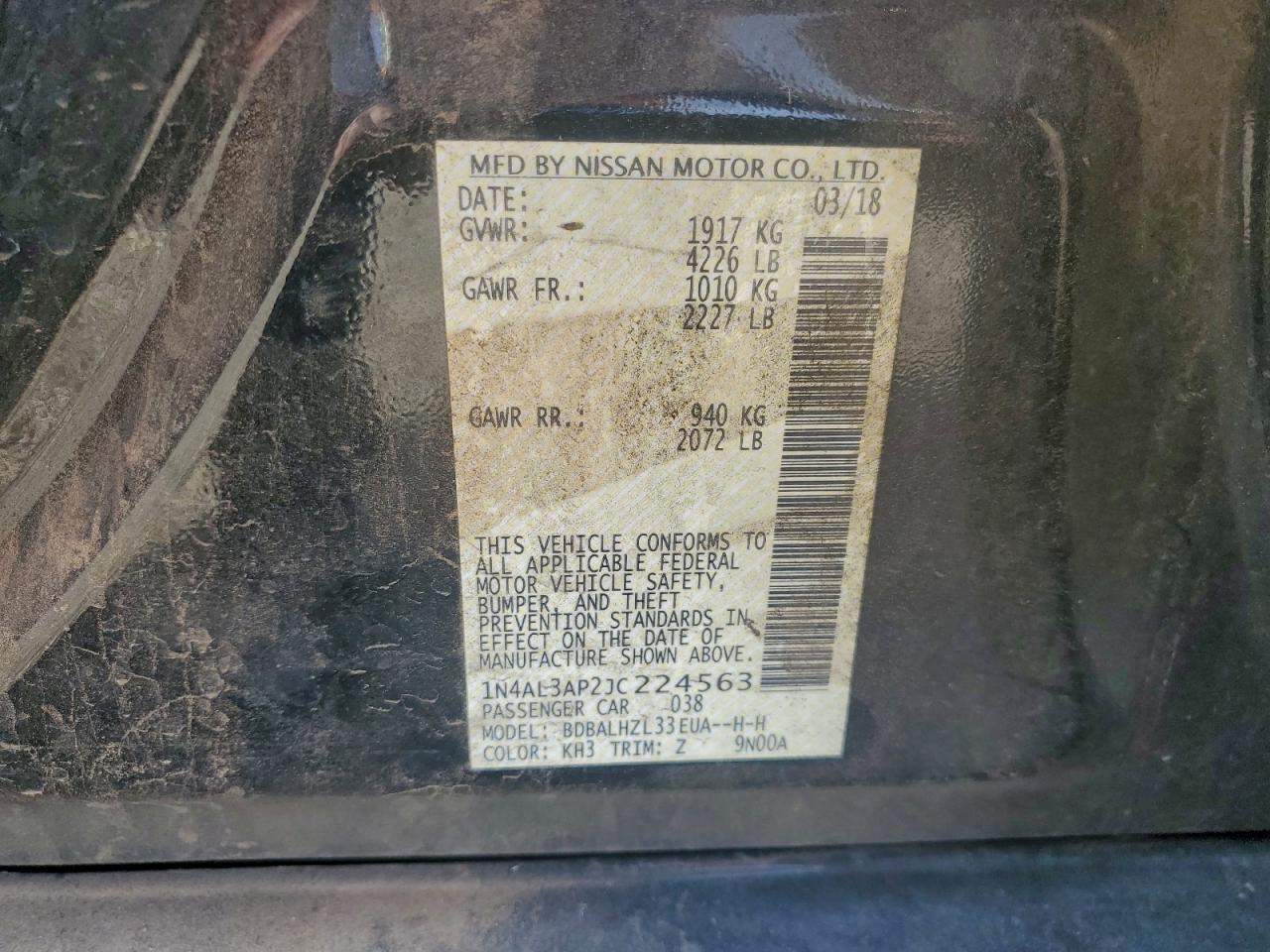 2018 NISSAN ALTIMA 2.5 photo 12