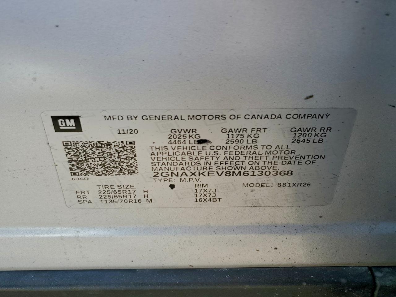 2021 CHEVROLET EQUINOX LT photo 13