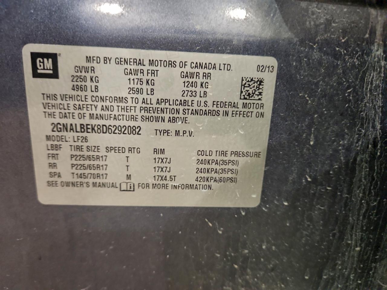 2013 CHEVROLET EQUINOX LS photo 12