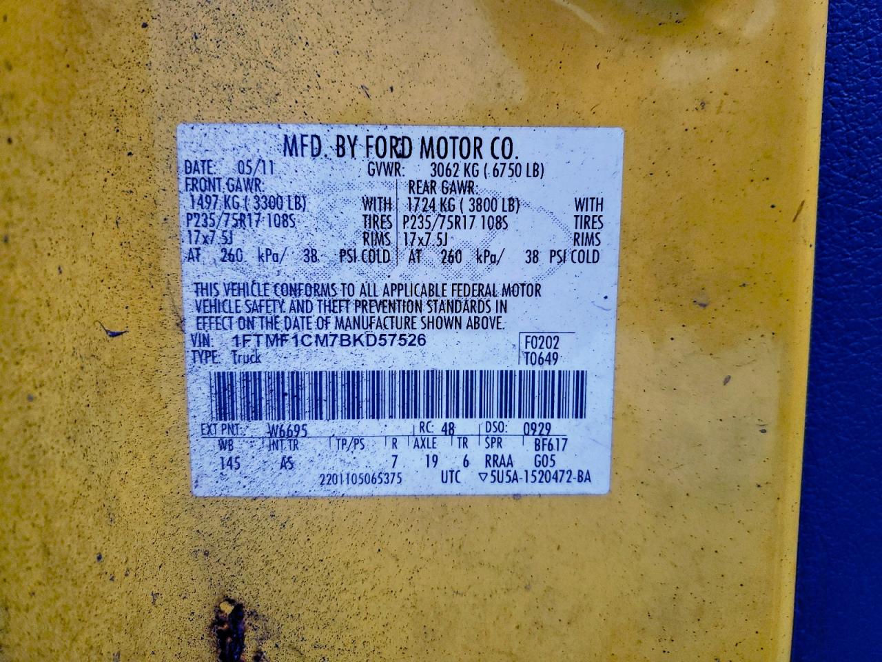 2011 FORD F150 photo 12