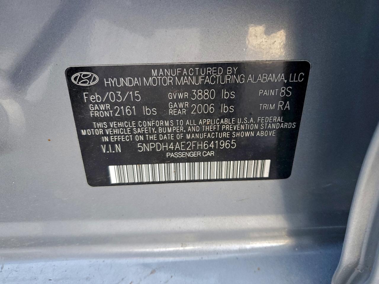 2015 HYUNDAI ELANTRA SE photo 12