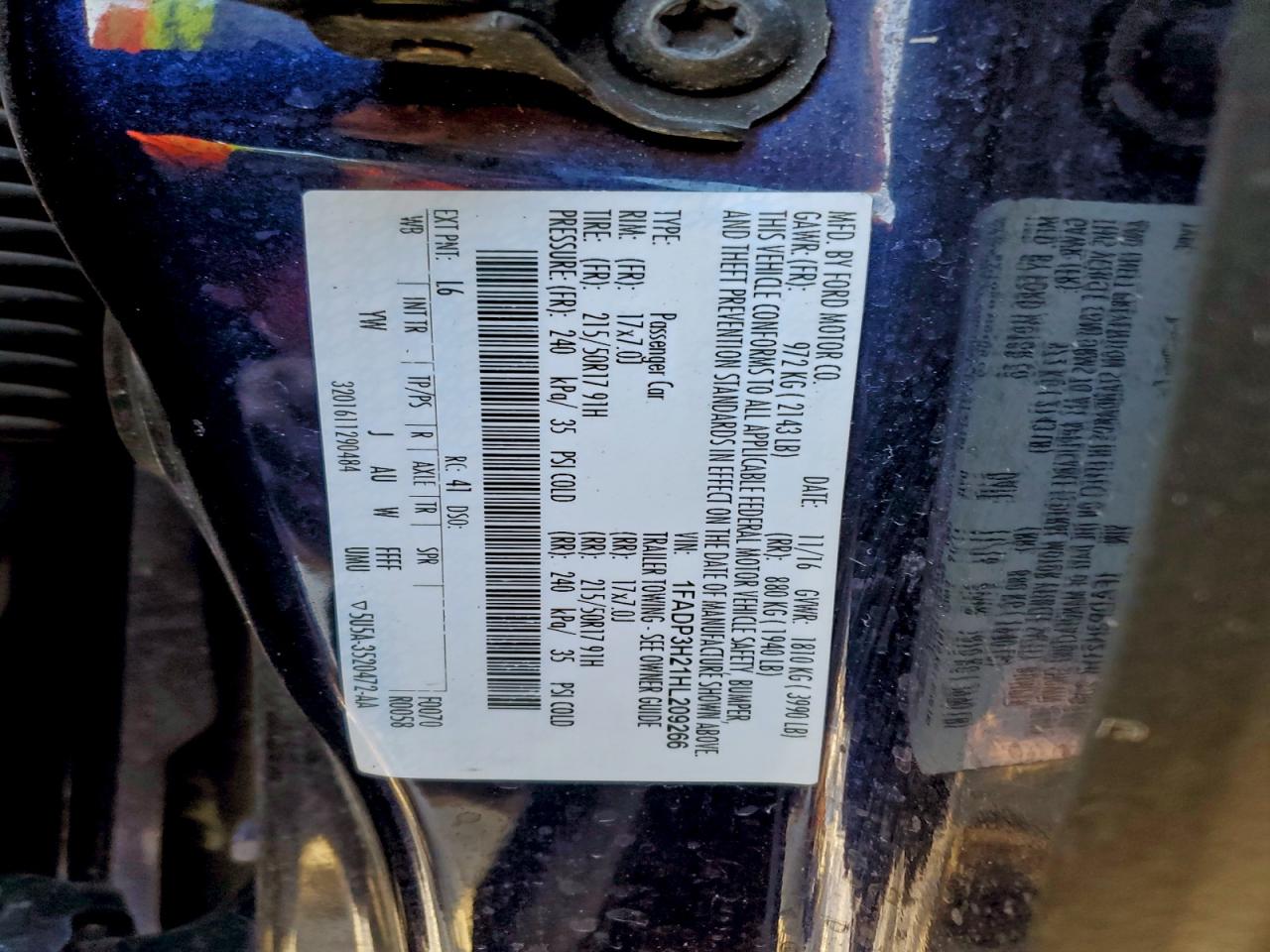 2017 FORD FOCUS SEL photo 12