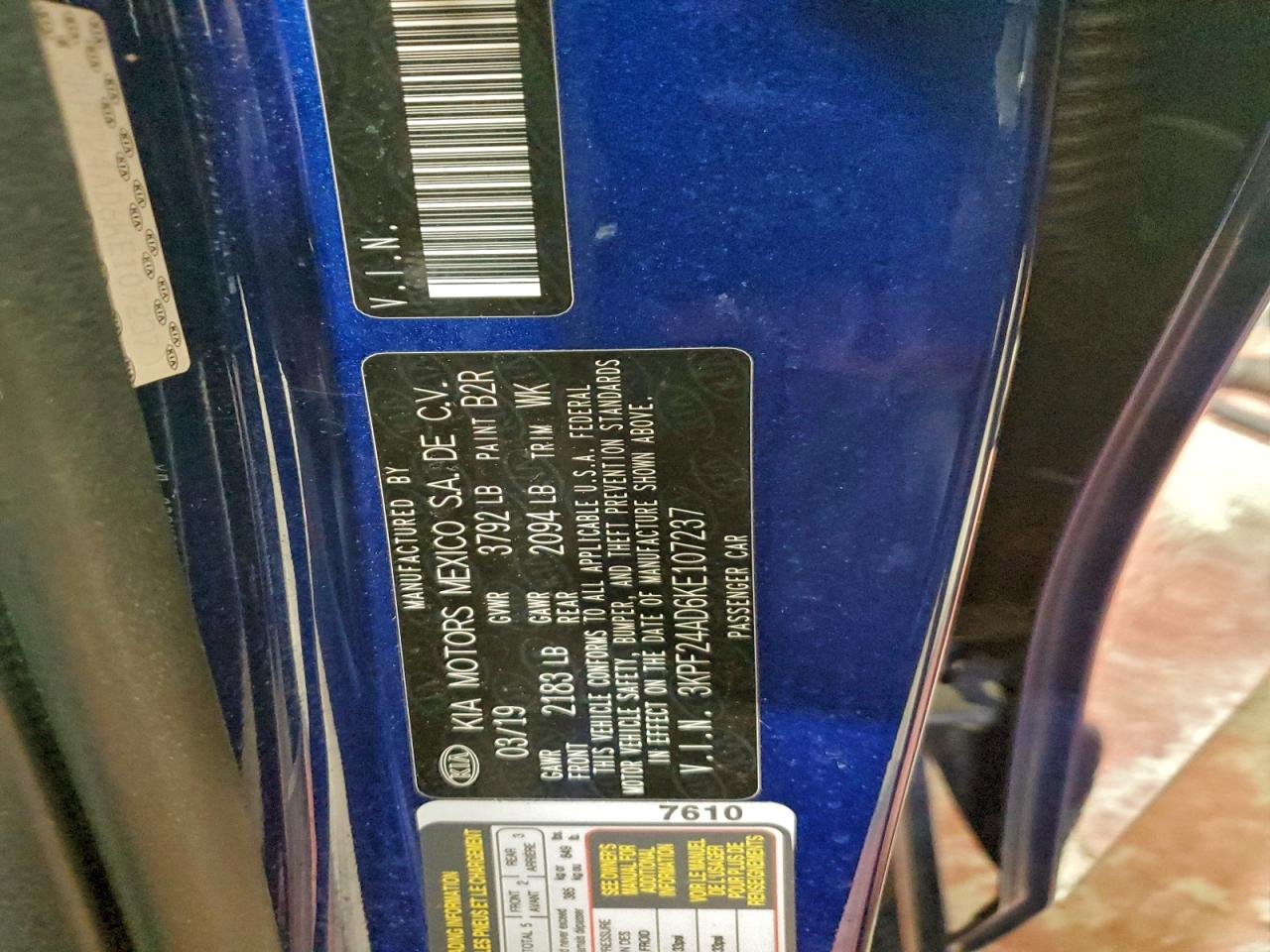 2019 KIA FORTE FE photo 13